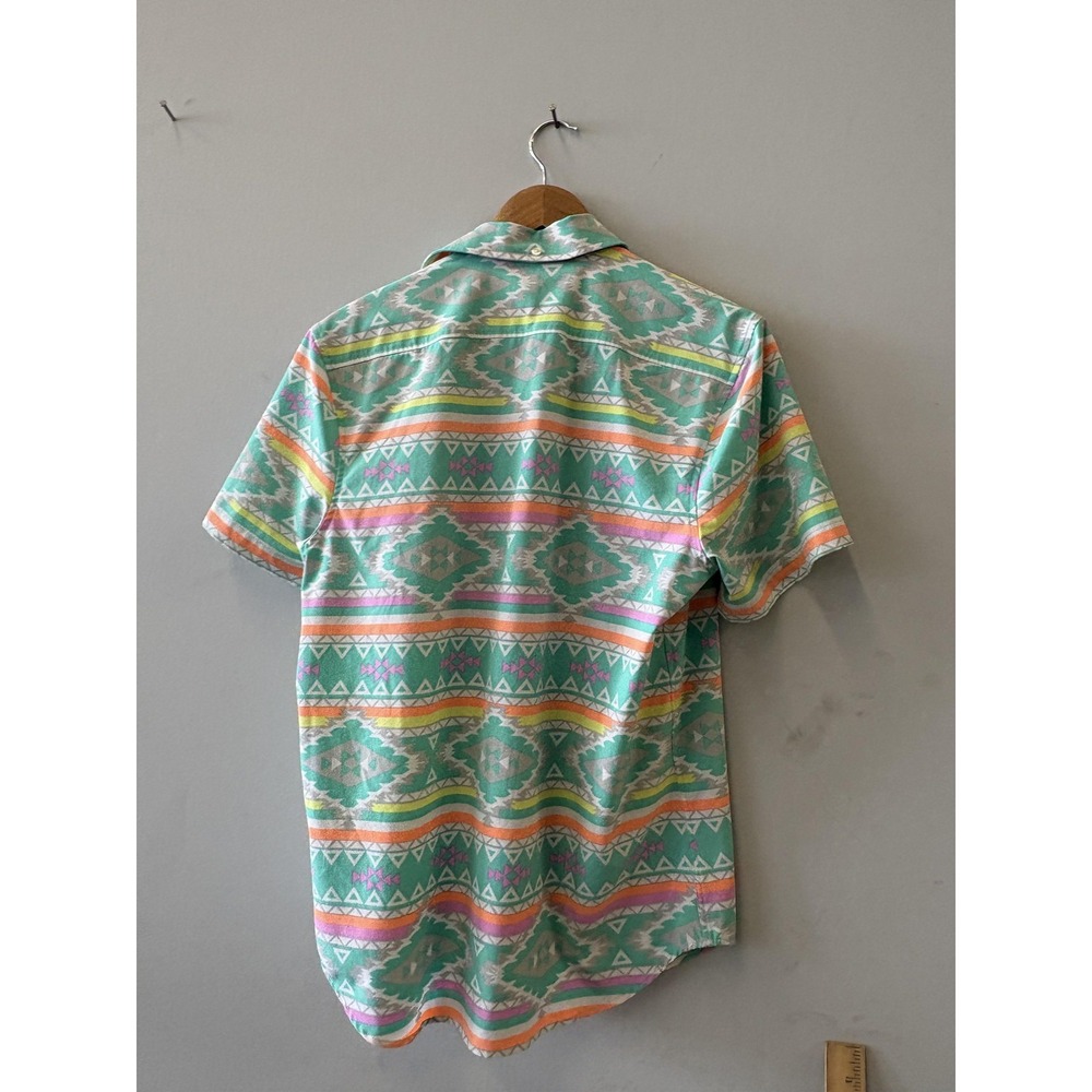 Chubbies Shirt Mens Small Multicolor Aztec Geometric Short Sleeve Button Up - Picture 5 of 5